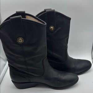 Frye Melissa button boys western‎ boots leather Black  Boots